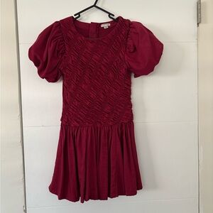 Habitual Burgundy Ruched Kids Dress